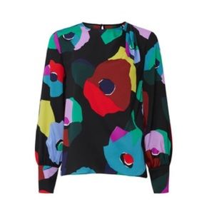 Kate spade floral collage blouse